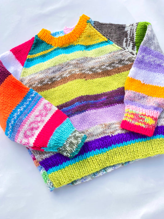 Rainbow space dyed stripe jumper (12-18 months)