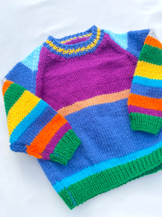 Rainbow colourblock jumper (12-18 months)
