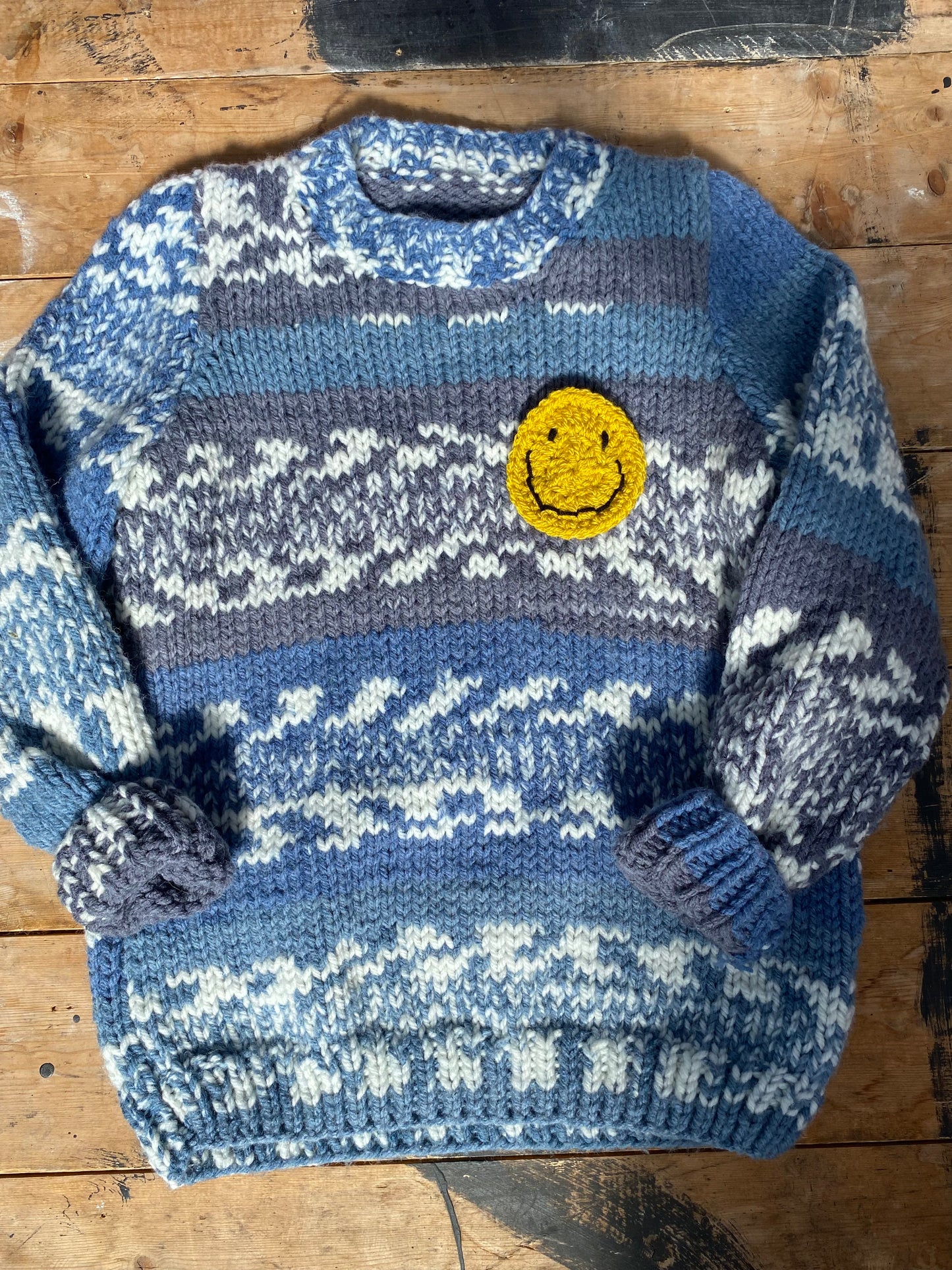 Tonal blues space dyed Jumper (6-7 years)