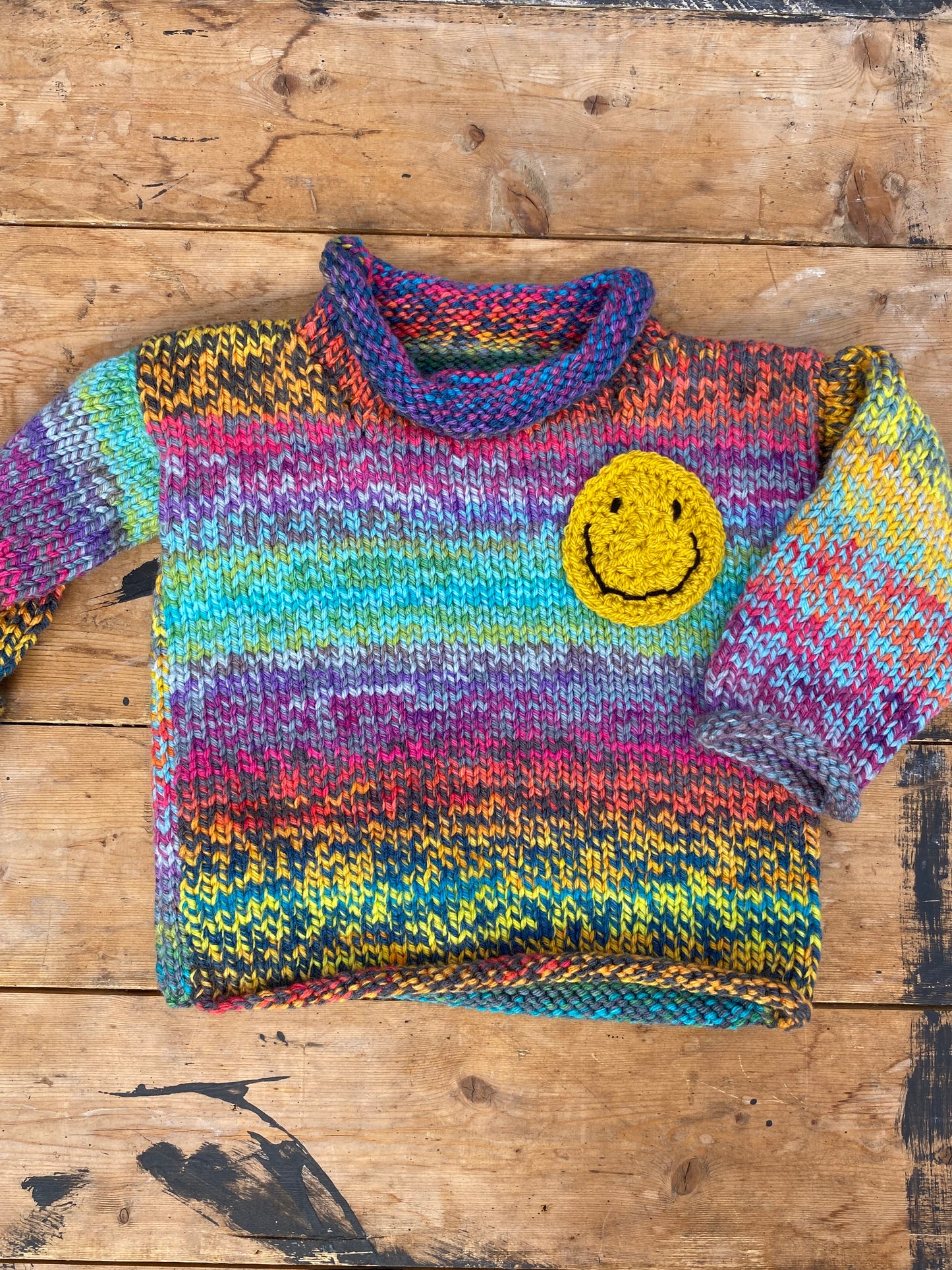 Twisted rainbow jumper (12-18 months)
