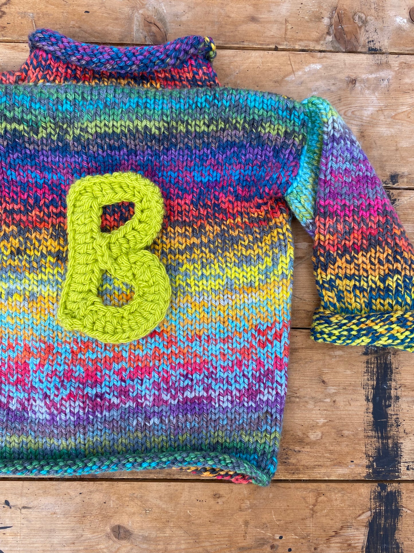 Twisted rainbow jumper (12-18 months)