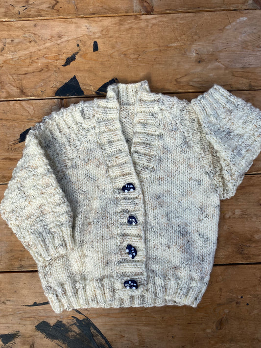 Twisted cream textured stitch cardigan (3-6 months)