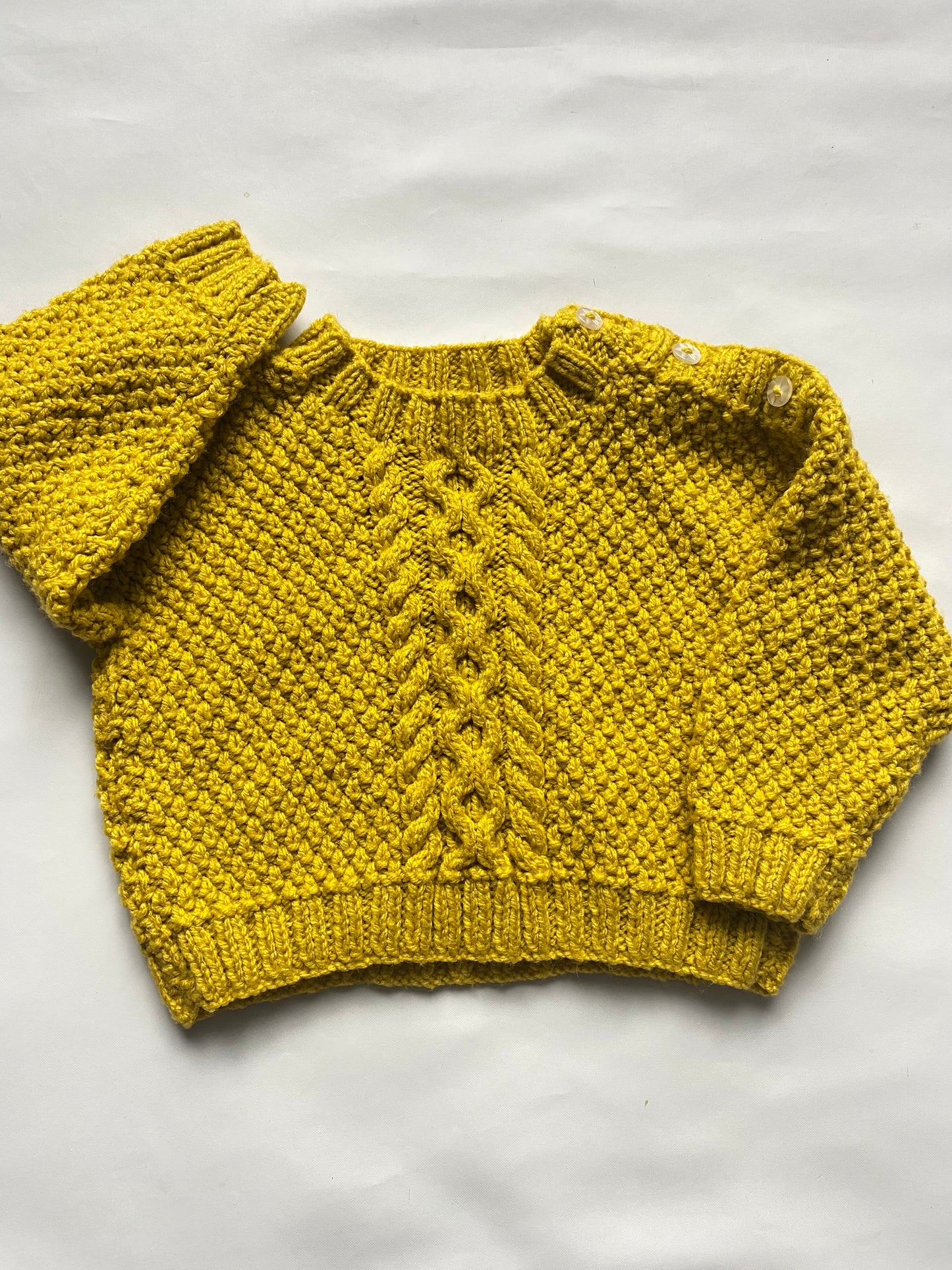 Mustard cable knit Jumper (6-12 months)