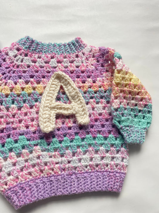 Pastel ombre crochet Jumper (6-12 months)