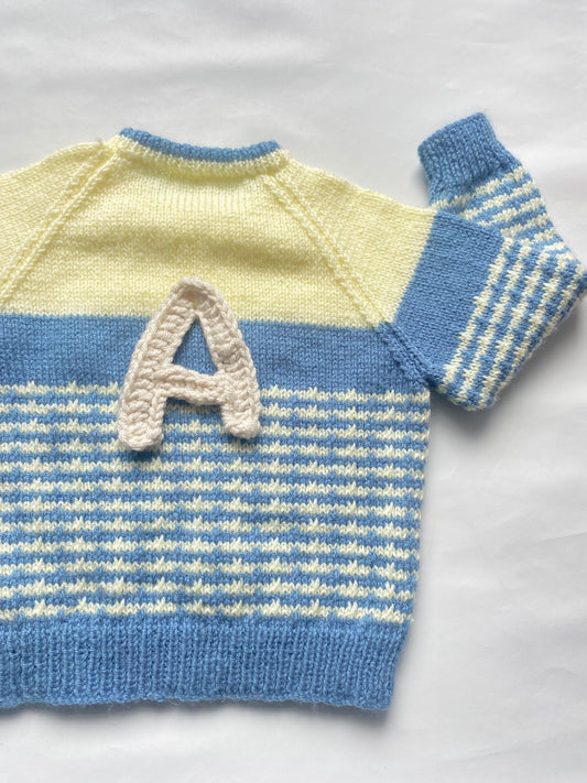 Lemon and slate grey colourblock Jumper (2-3 years)