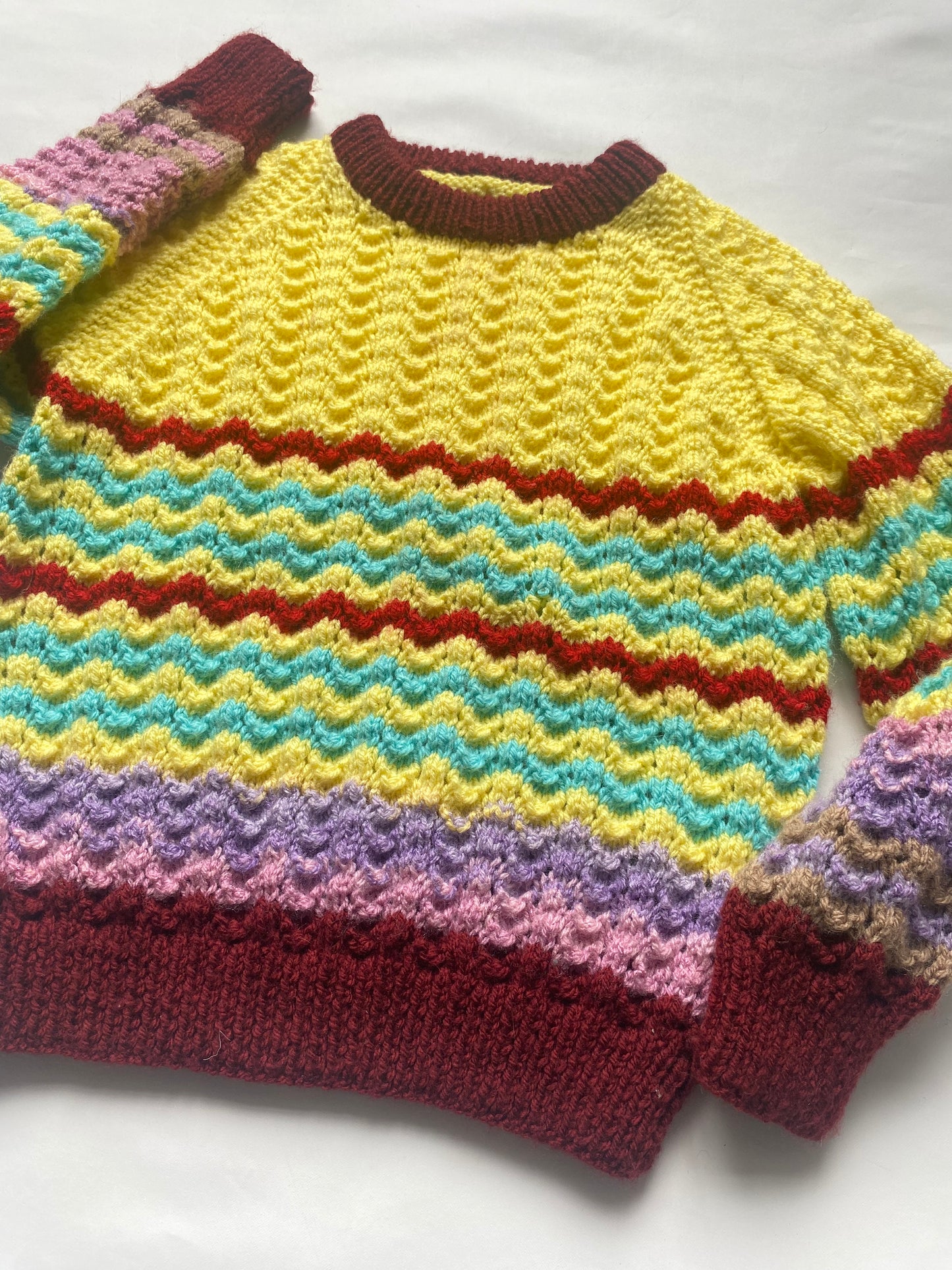 Textured stitch rainbow stripe Jumper (4-5 years)