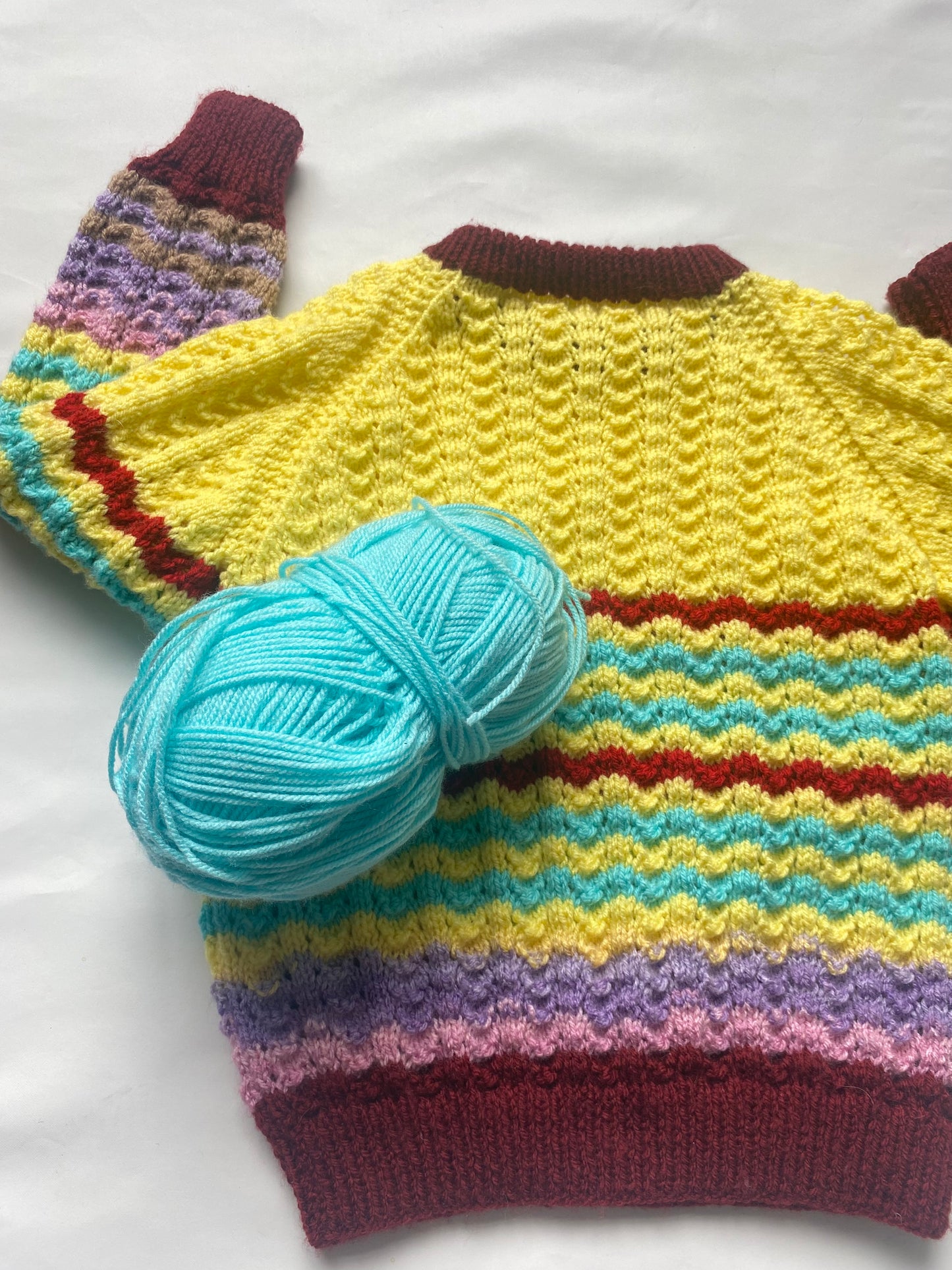 Textured stitch rainbow stripe Jumper (4-5 years)