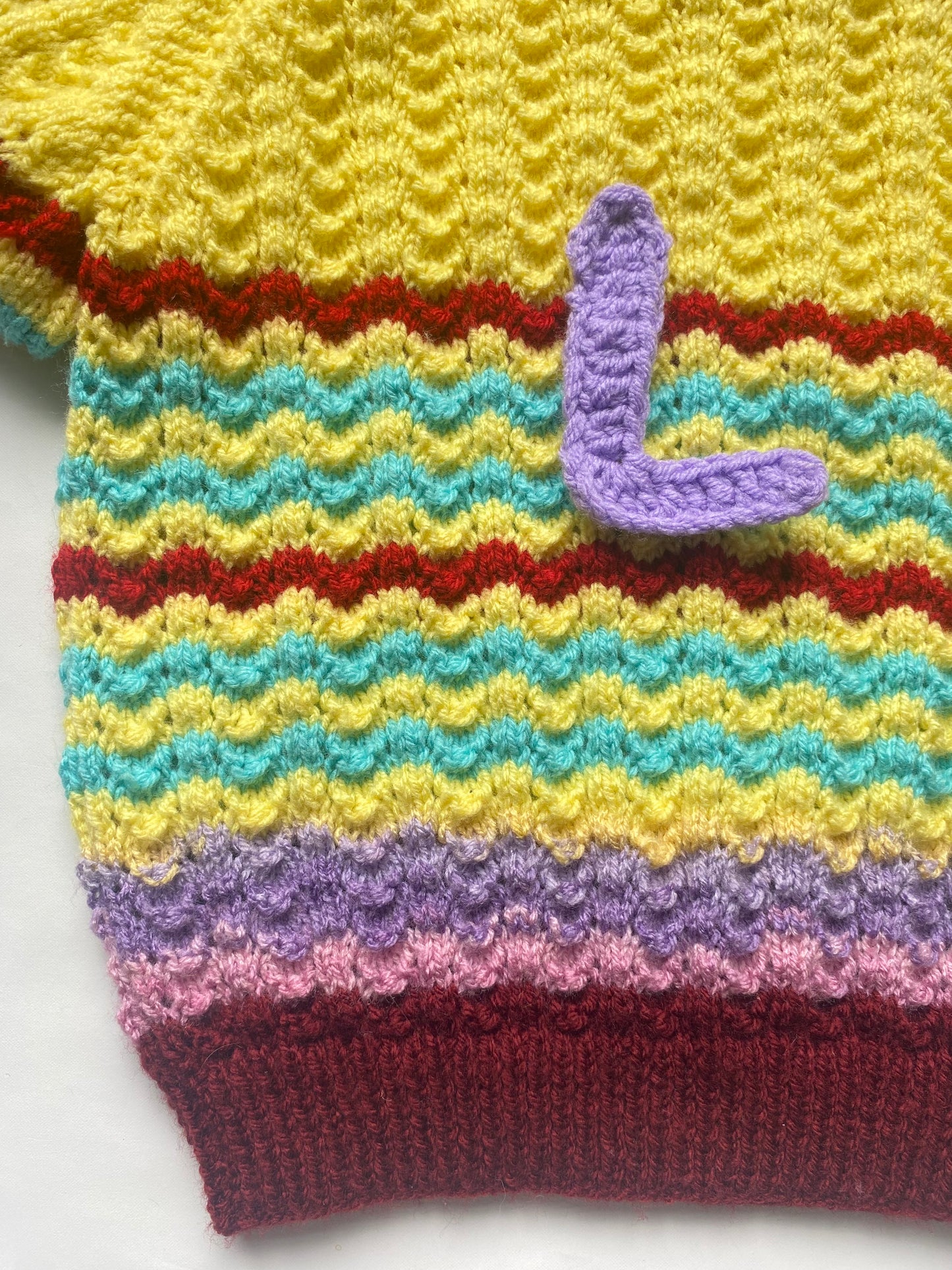 Textured stitch rainbow stripe Jumper (4-5 years)