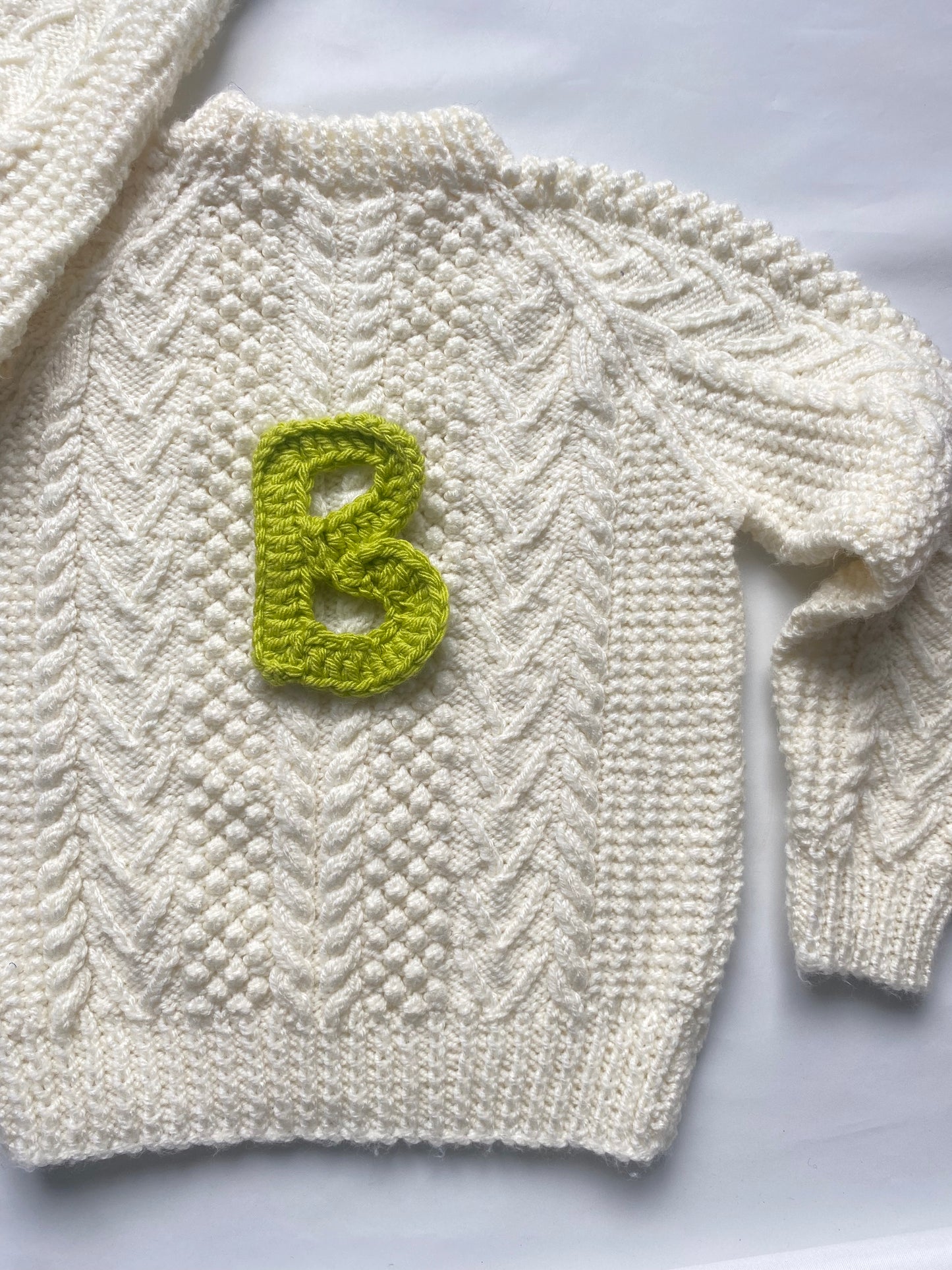 Ecru Bobble stitch cable Jumper (4-5 years)