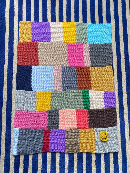 Patchwork rainbow knit Blanket