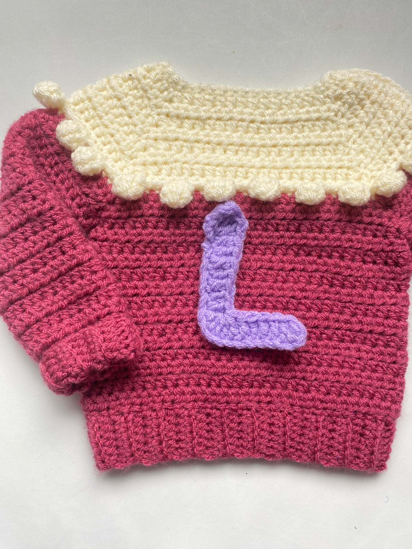 Crochet bobble yoke Jumper (6-12 months)