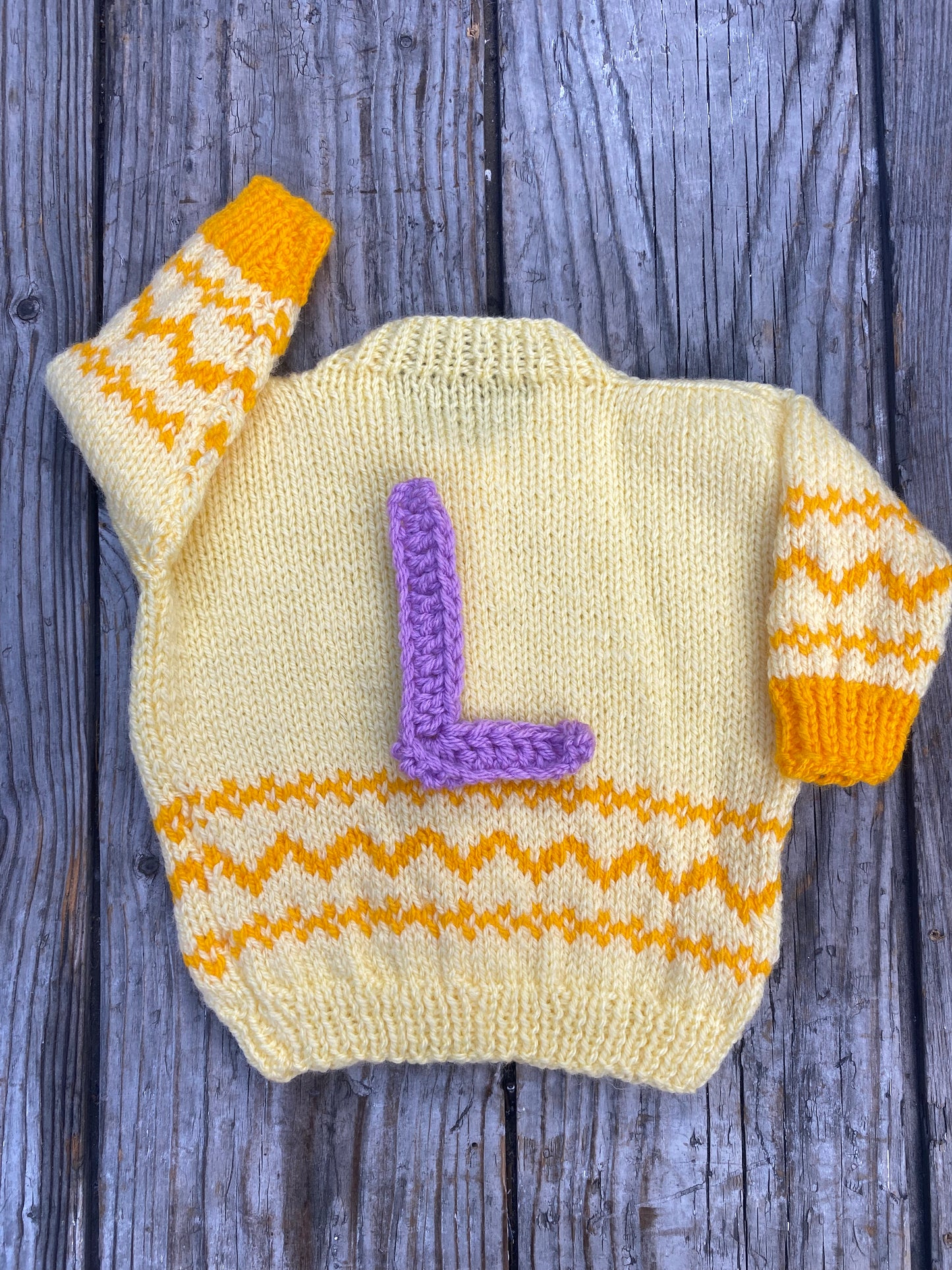 Lemon yellow chevron cardigan (0-3 months)