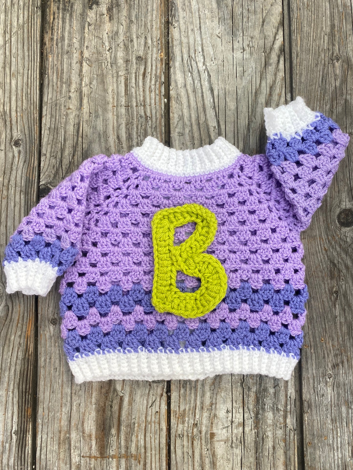 Purple crochet cardigan (3-6 months)