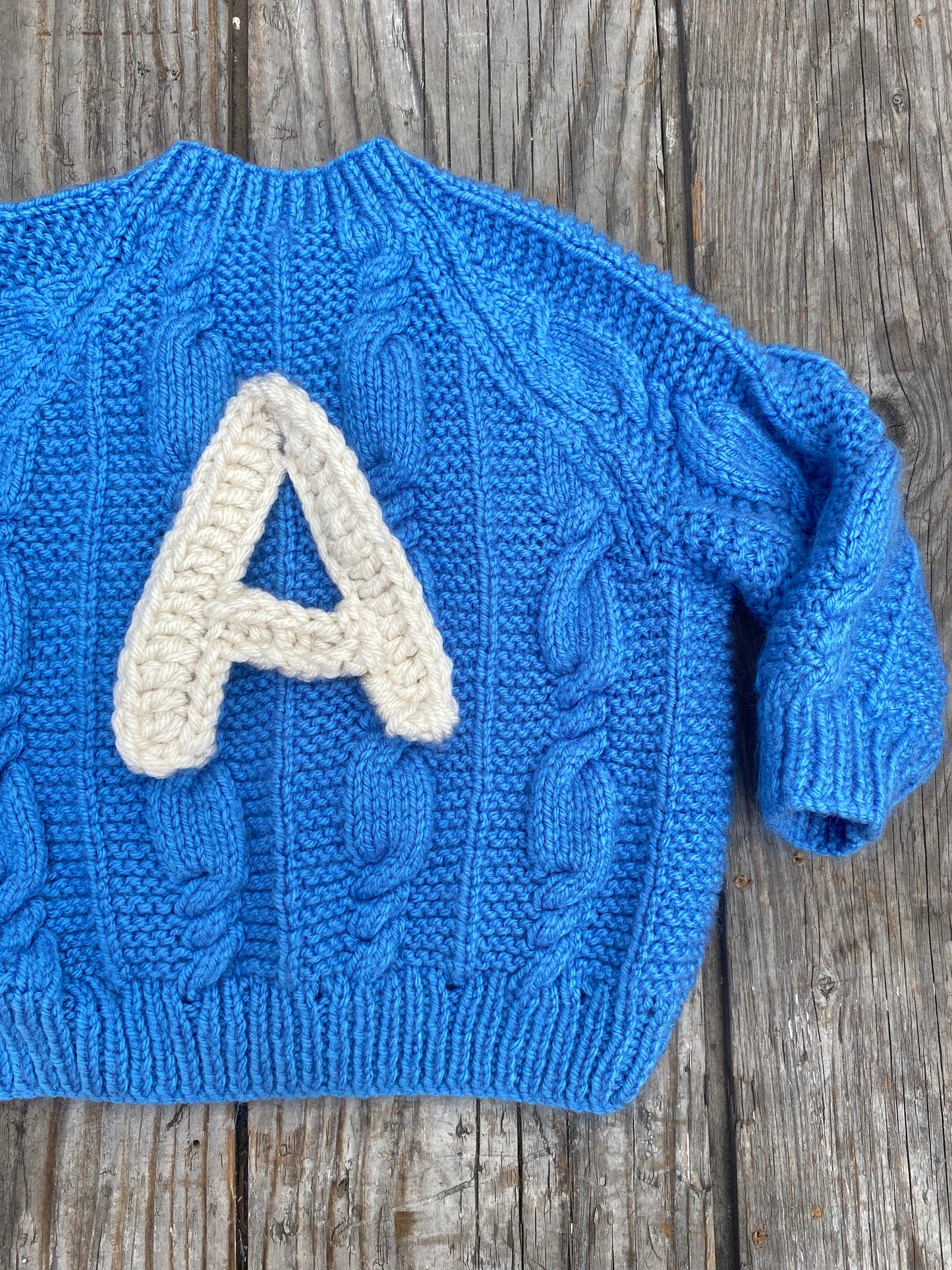 Cornflower blue cable cardigan (6-12 months)