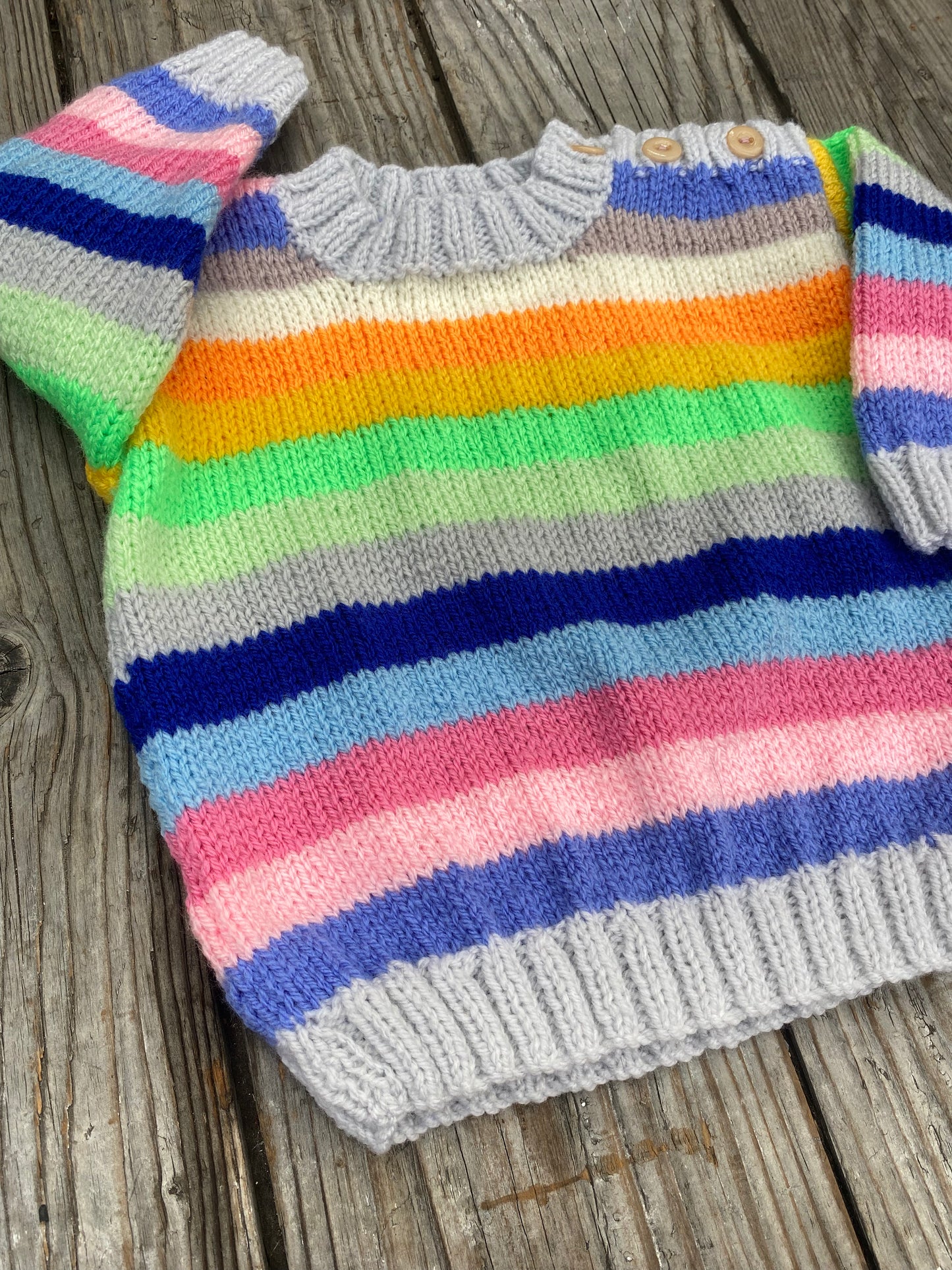 Rainbow stripe jumper (18-24 months)