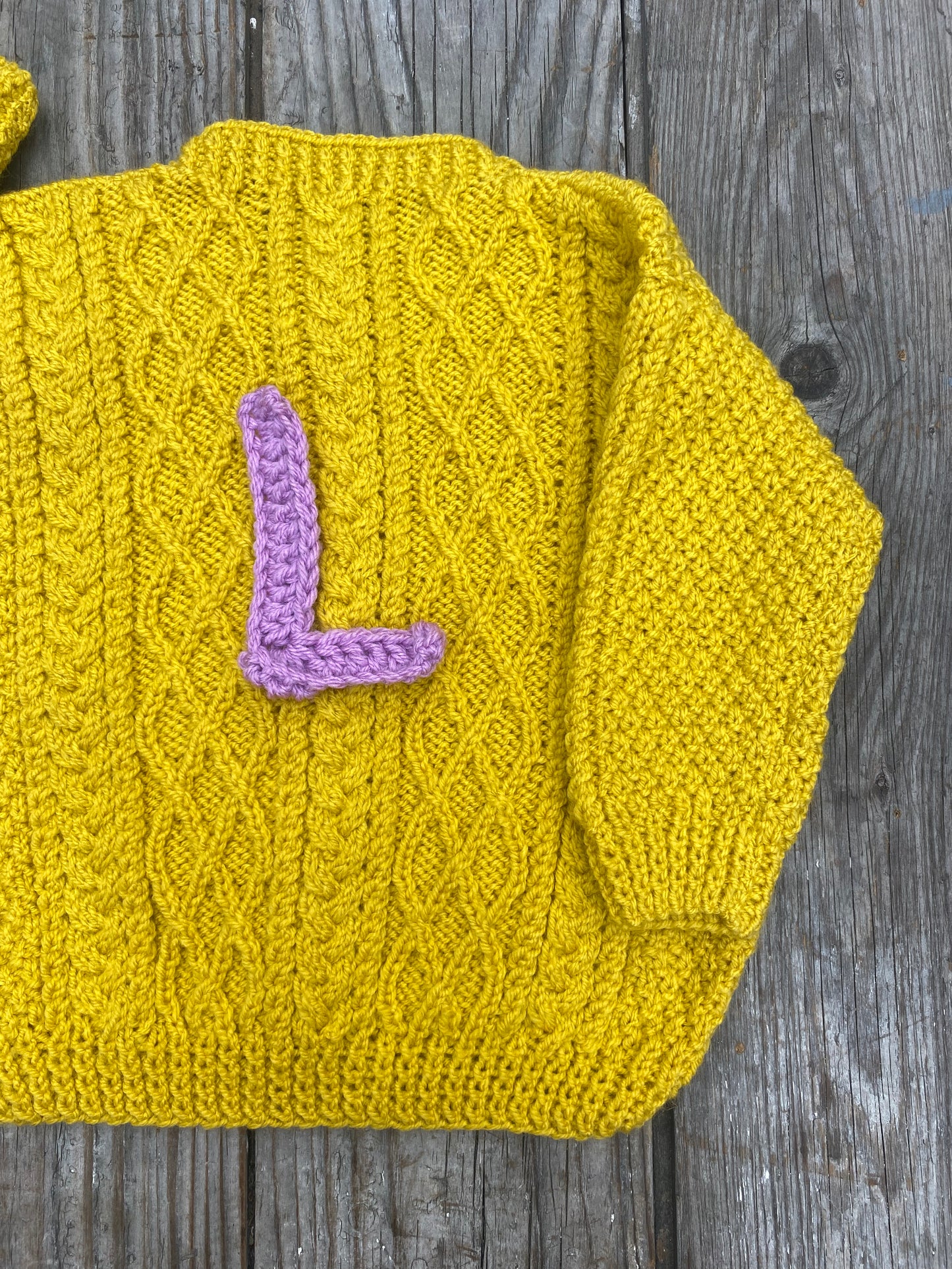 Mustard yellow cable stitch cardigan (18-24 months)