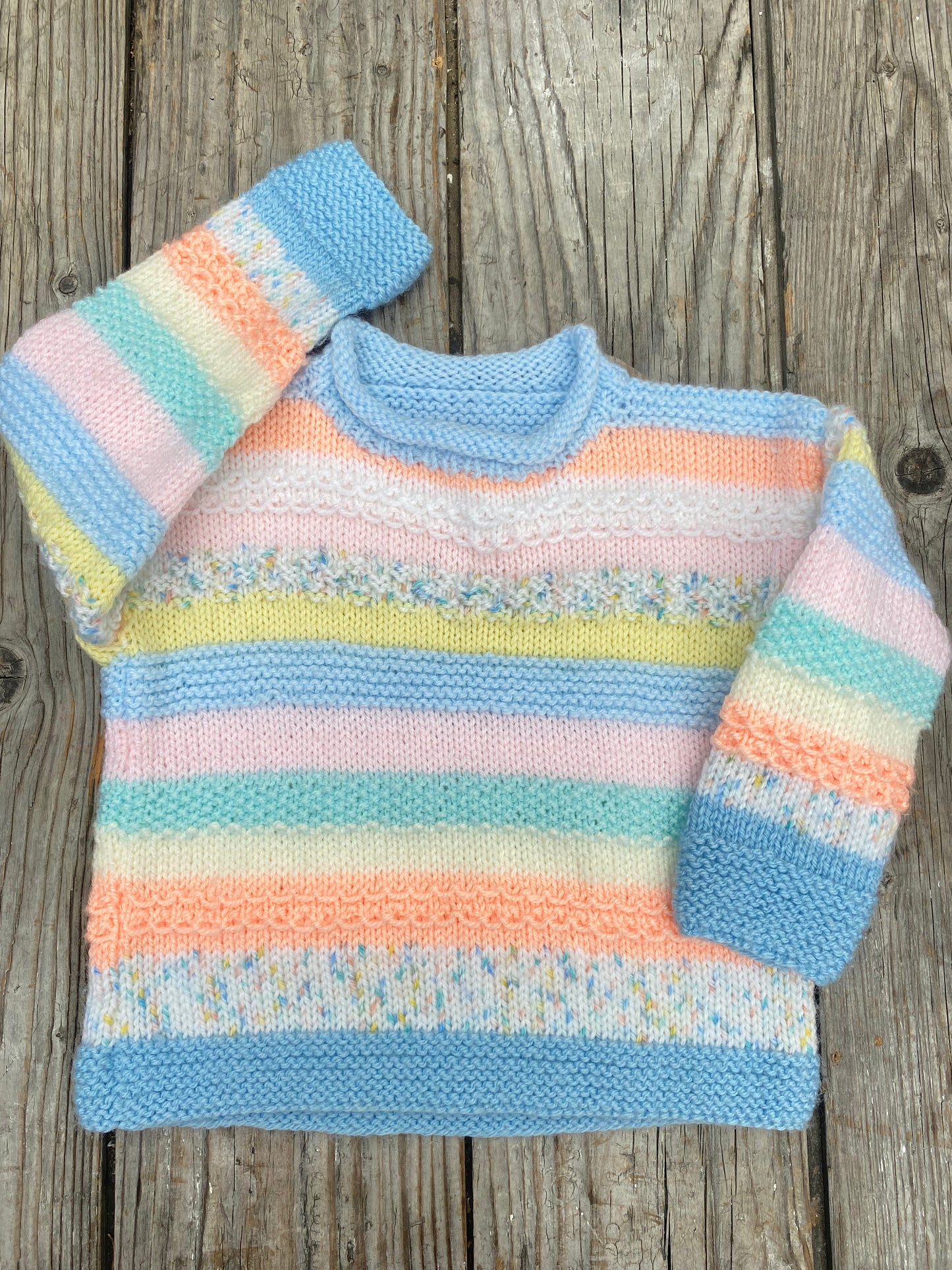 Pastel textured stitch stripe jumper (18-24 months)
