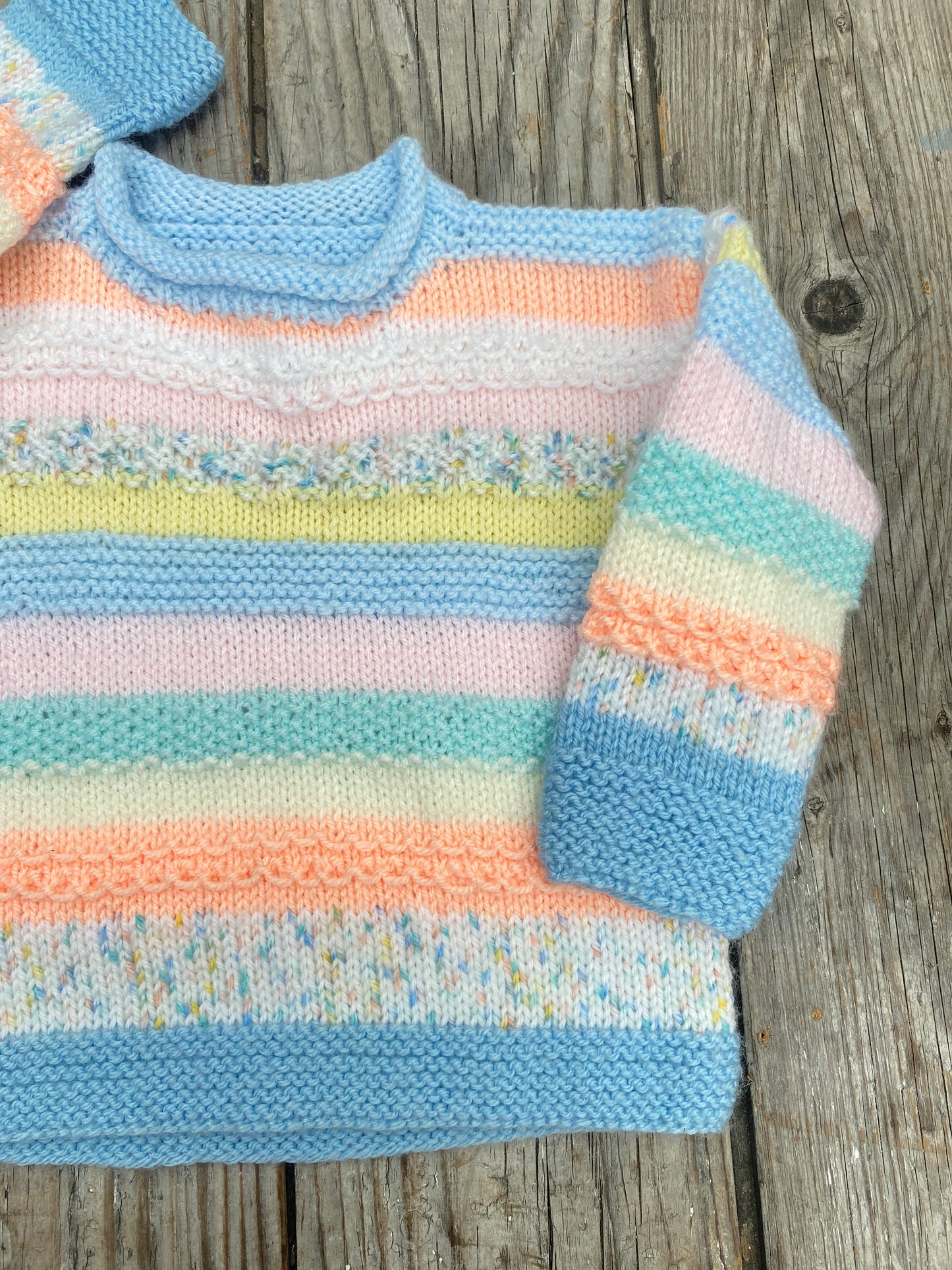 Pastel textured stitch stripe jumper (18-24 months)