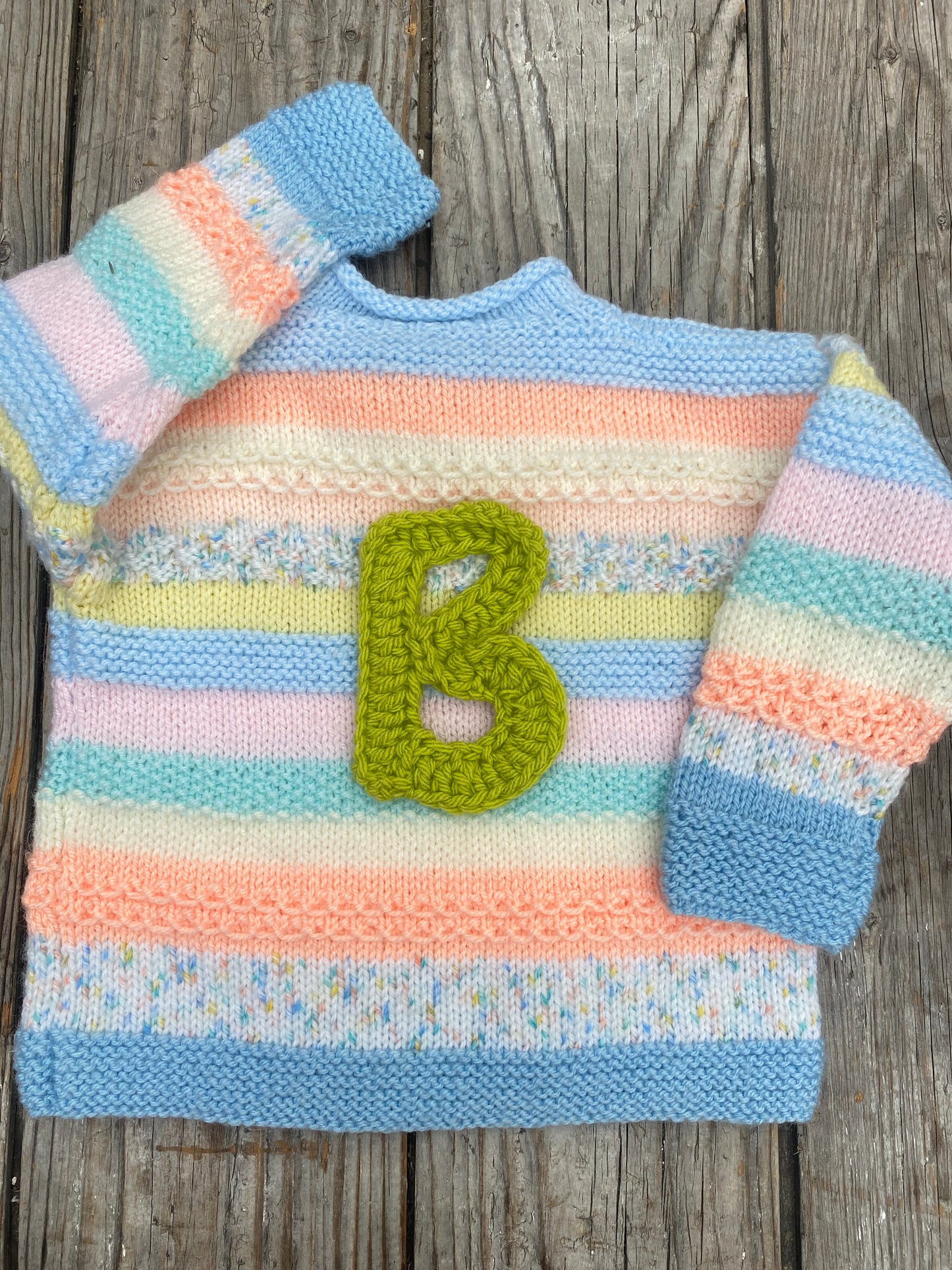 Pastel textured stitch stripe jumper (18-24 months)