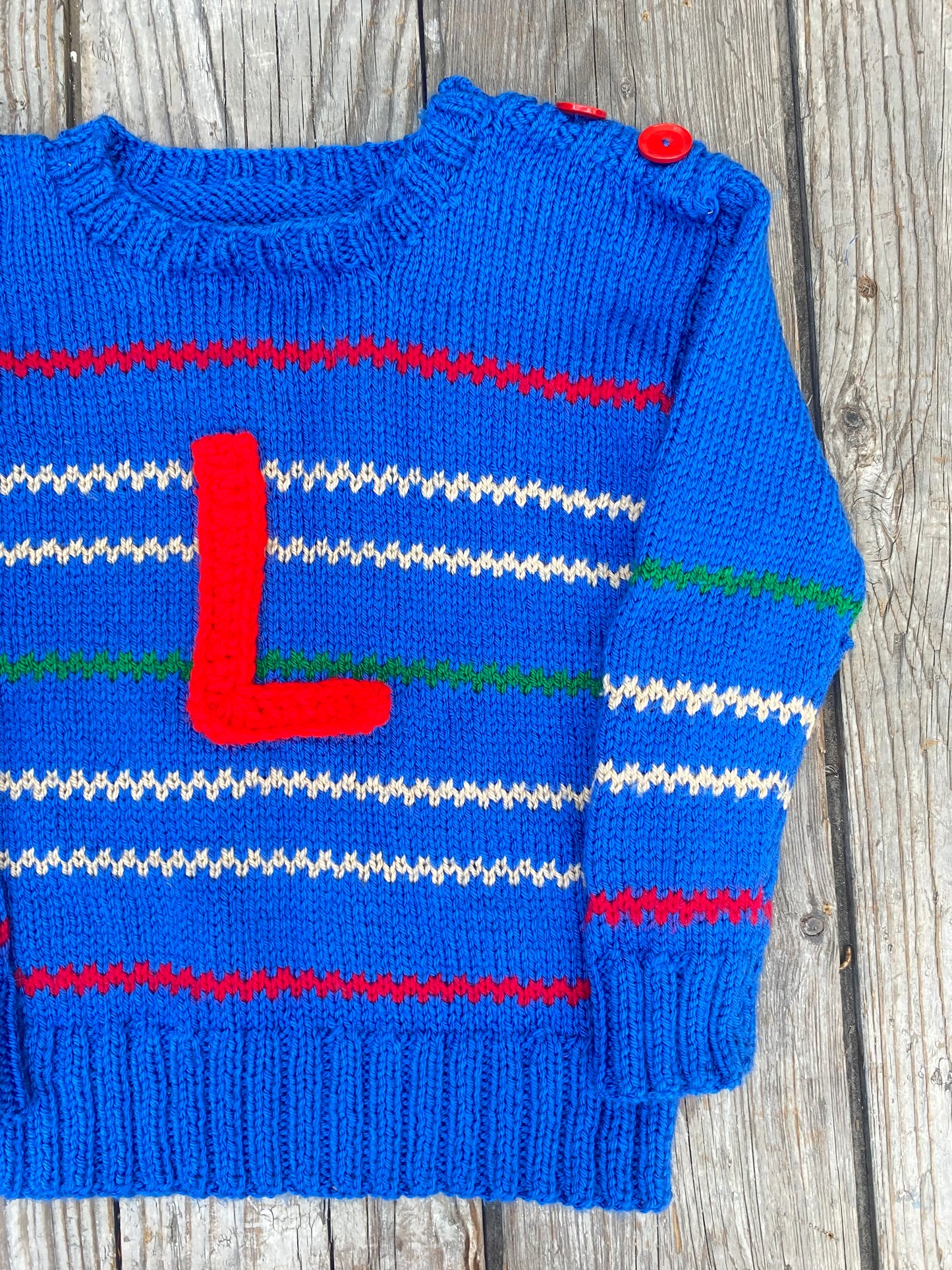 Electric blue chevron stripe jumper (4-5 years)
