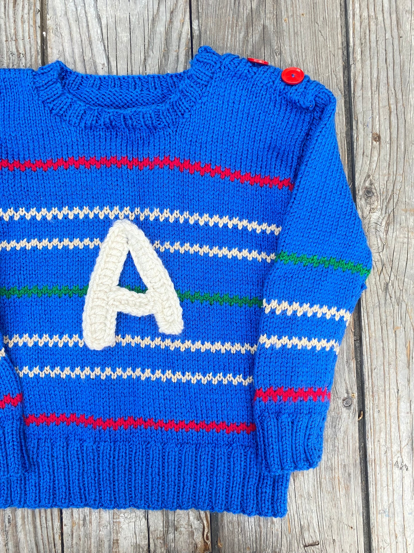 Electric blue chevron stripe jumper (4-5 years)