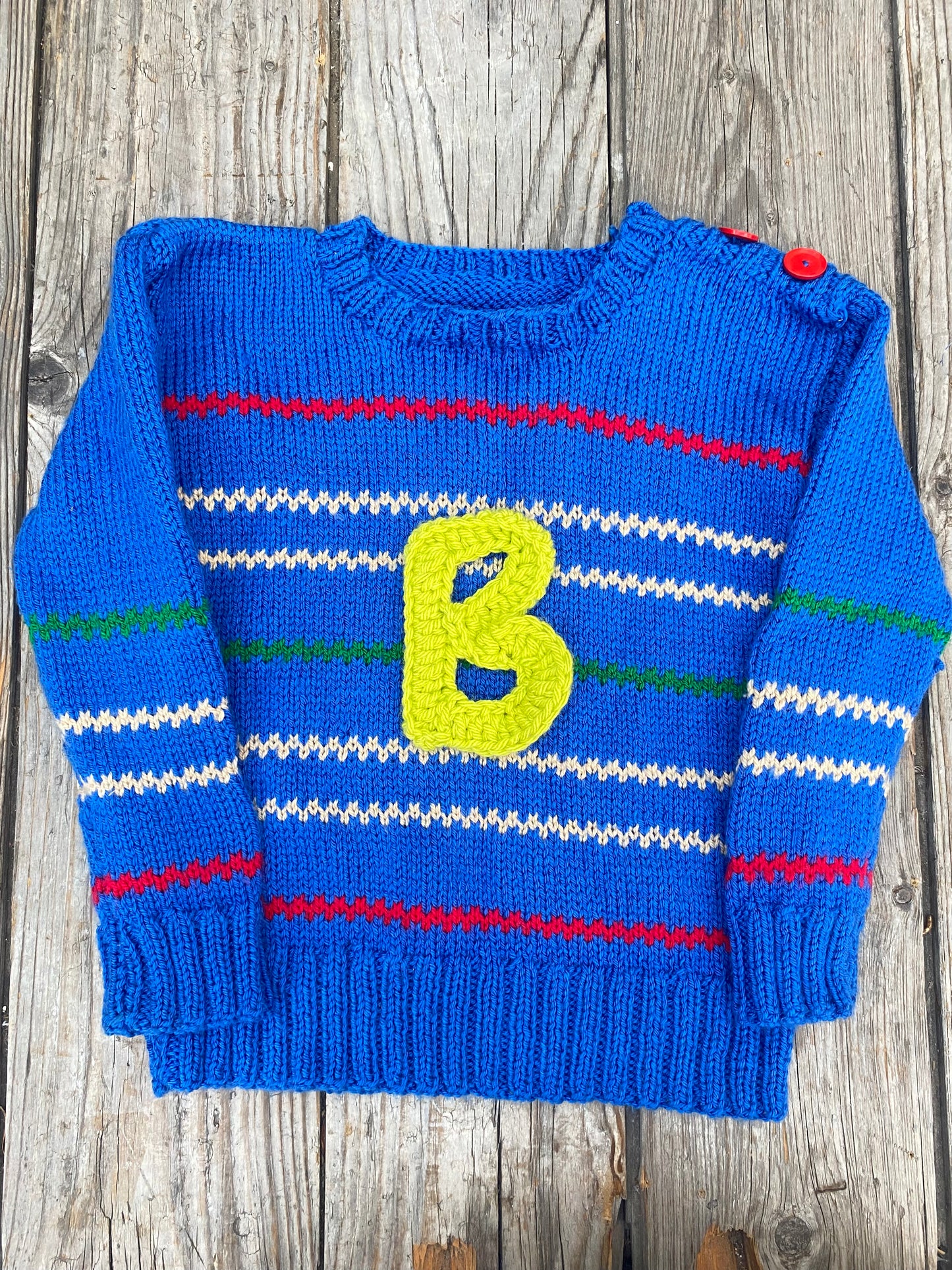 Electric blue chevron stripe jumper (4-5 years)