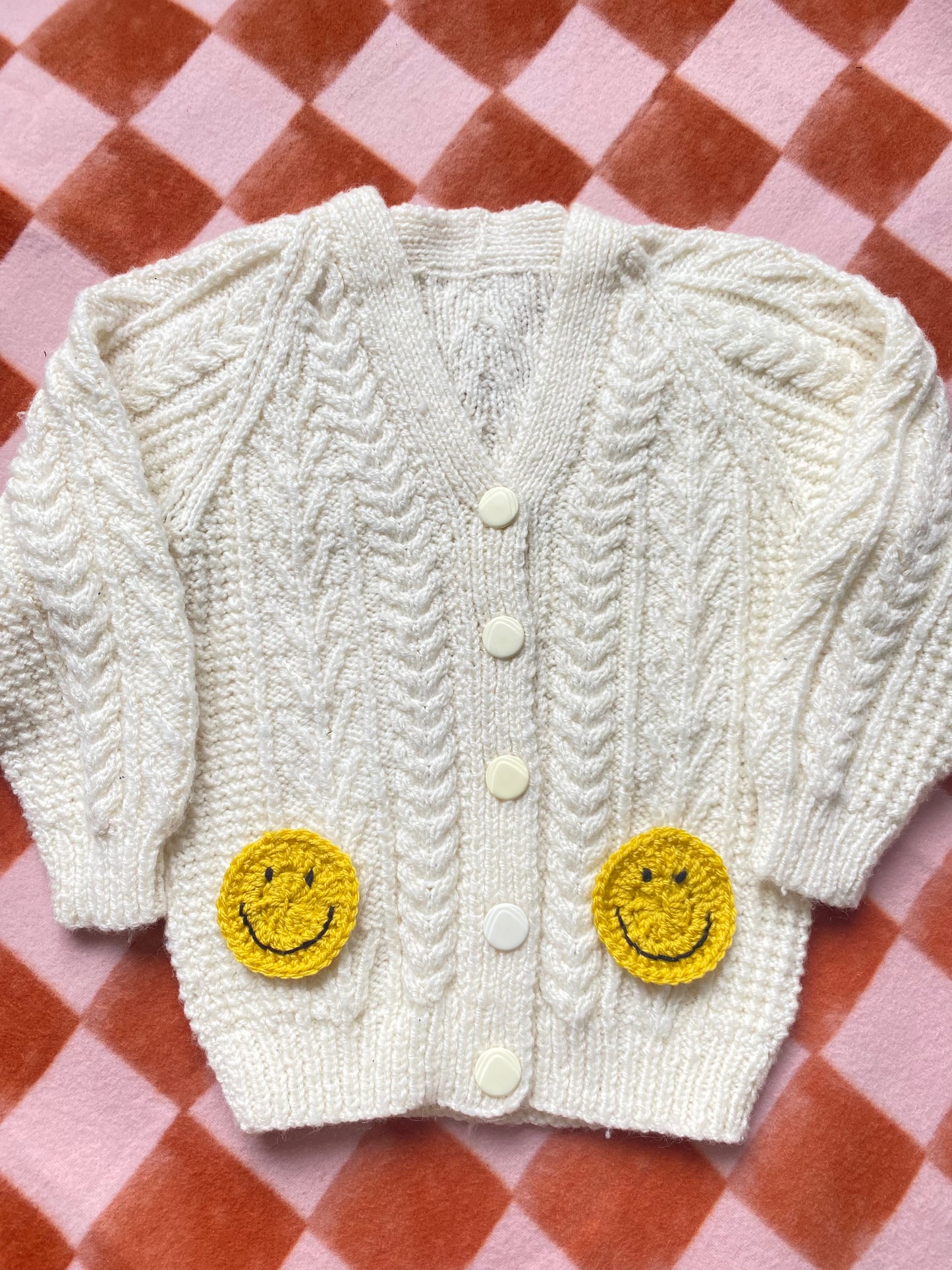 Cream Cable V-neck Cardigan (5-6 years)