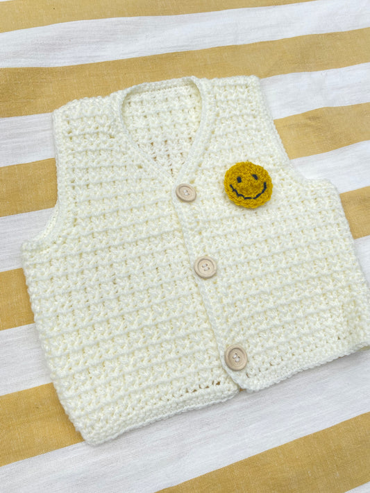 Ecru crochet waistcoat (2-3 years)