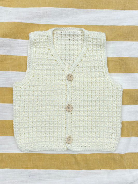 Ecru crochet waistcoat (1-2 years)