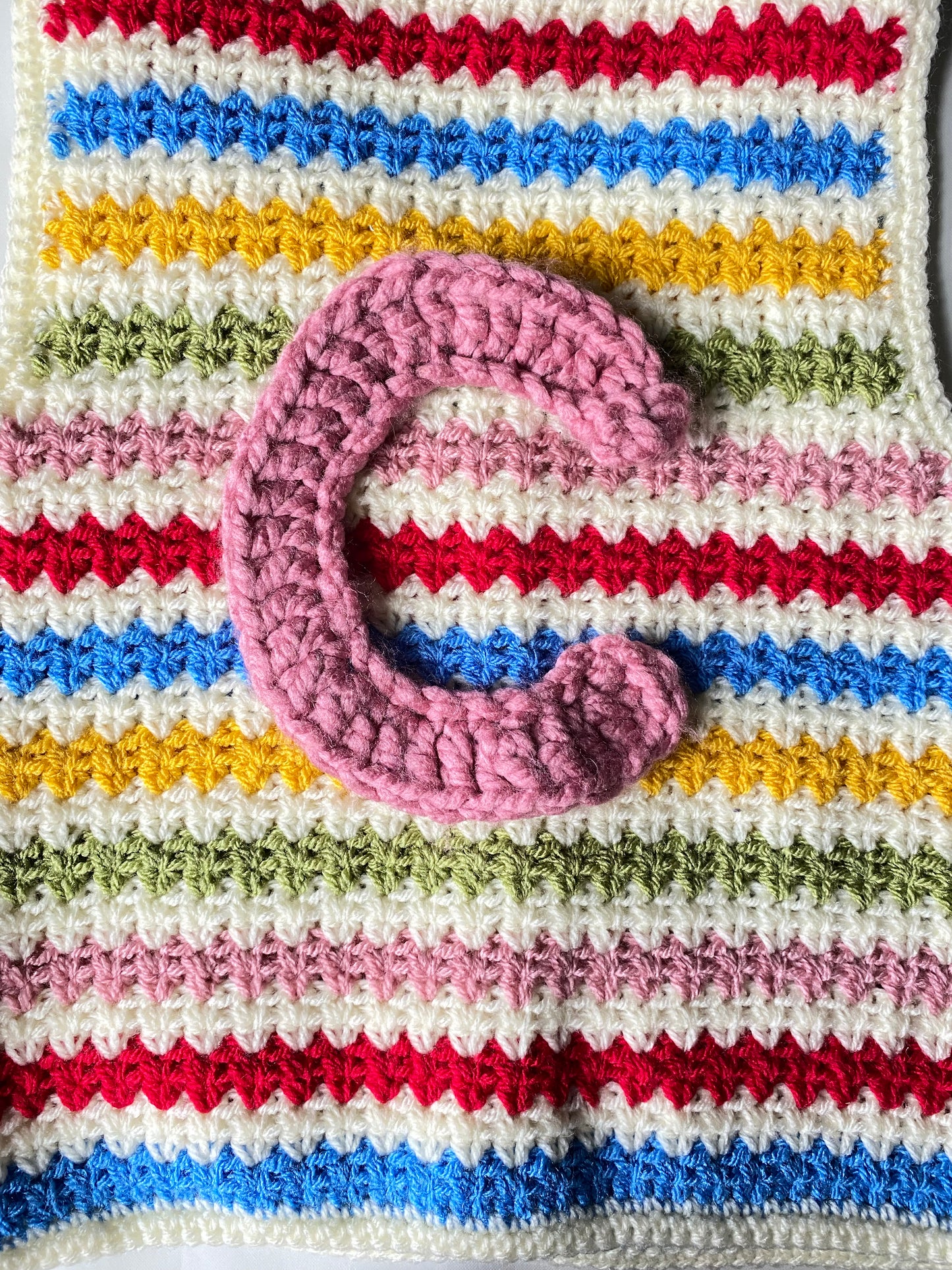 Rainbow stripe crochet waistcoat (3-4 years)